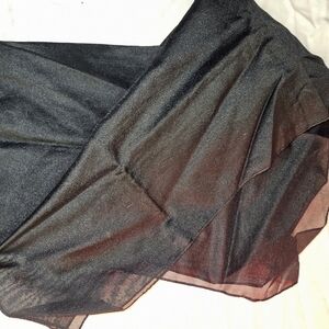 Sheer Black Wrap Scarf Lightweight Evening Shawl